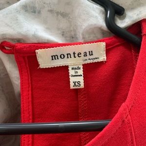 Red a line dress, stretchy